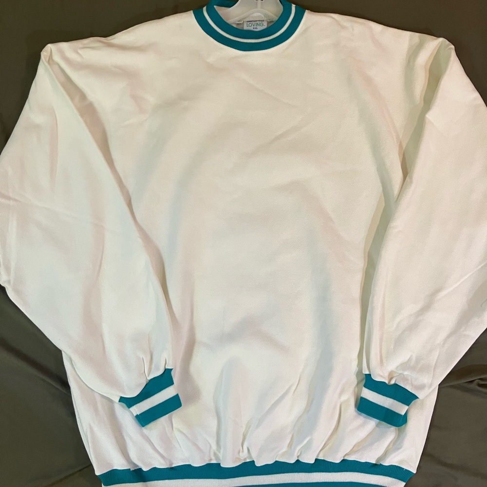 VINTAGE LA LOVING MEN’S SZ XXL White And Turquoise New 90s Era